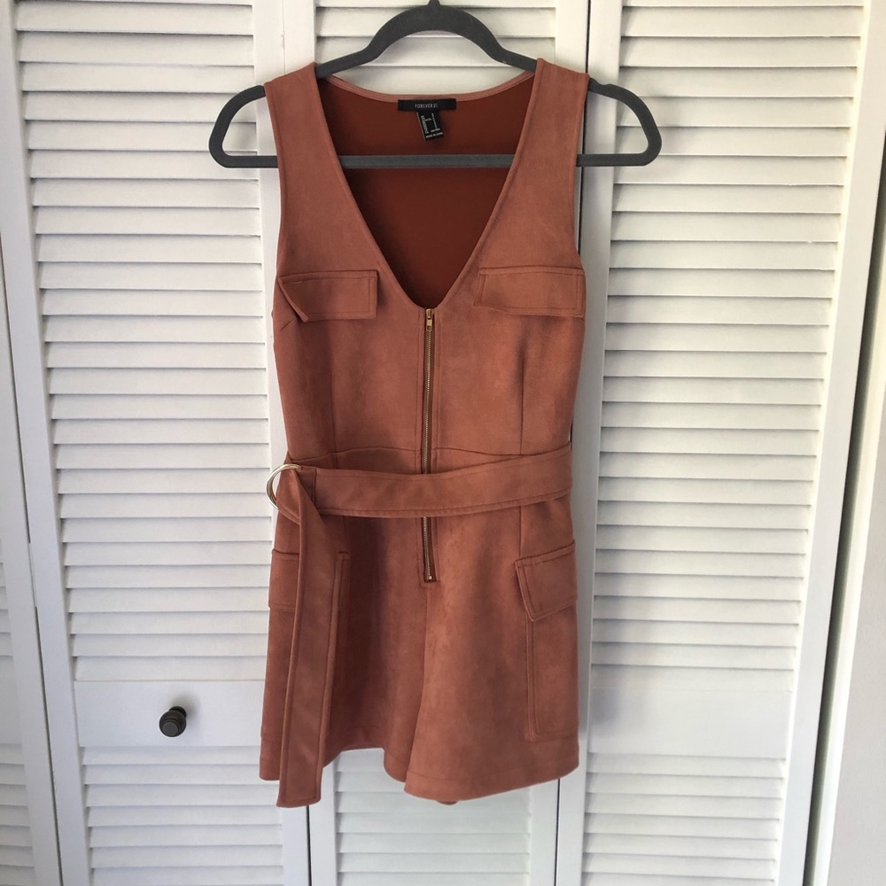 Forever 21 Pink Faux Suade Romper